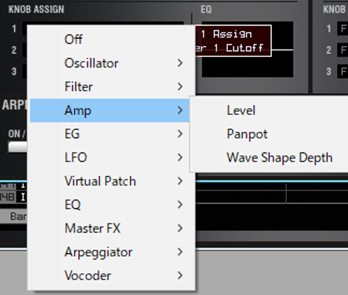 Sound Editorでの選択画面：AMP