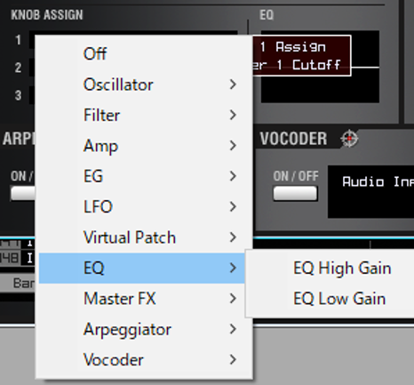 Sound Editorでの選択画面：EQ