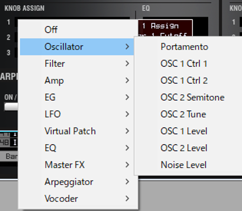 Sound Editorでの選択画面：OSCILLATOR