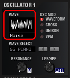 OSC1：WAVE：NOISE