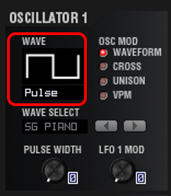 OSC1：WAVE：PULSE