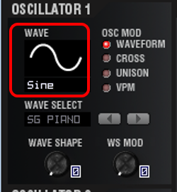 OSC1：WAVE：SINE