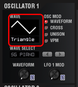 OSC1：WAVE：TRIANGLE