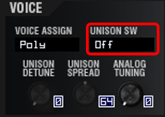 実験1（VOICE：UNISON SW：OFF）