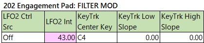 202 Engagement Pad filter-mod